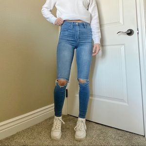 Medium wash ultra high rise jeans from Hollister